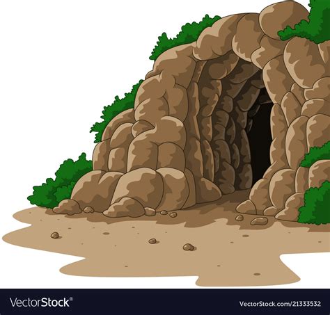 Cartoon Cave Isolated On White Background Vector Image