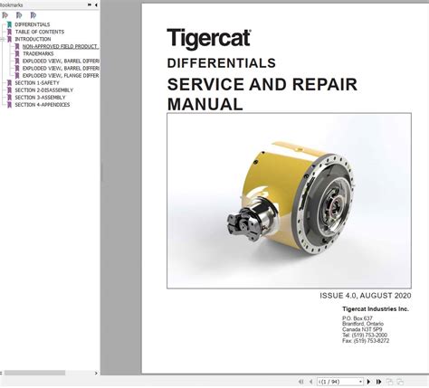 Tigercat Differentials Service And Repair Manual Aeng