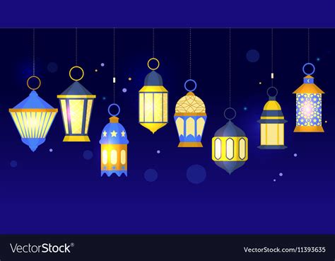 Ramadan Lanterns Row Royalty Free Vector Image