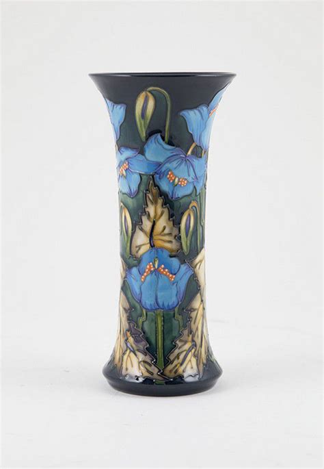 Blue Rhapsody Long Stem Vase By Philip Gibson Moorcroft Ceramics