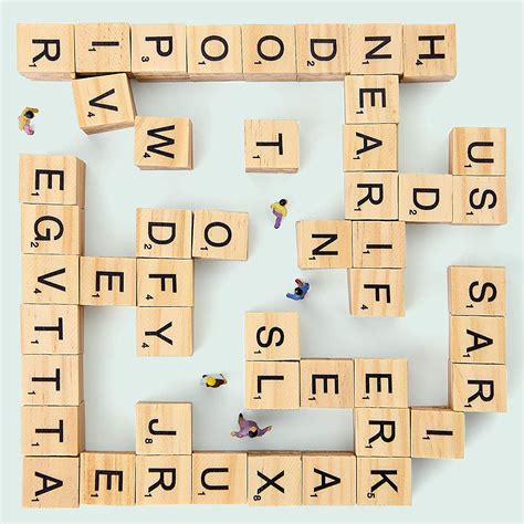 Housday Letter Tiles 100pcs Wood Alphabet Scrabble Tiles For Kids
