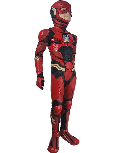 Kids Boys The Flash Barry Allen Cosplay Halloween Costume Full Set Dc