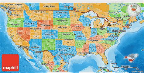 Usa map by googlemaps engine: Political 3D Map of United States