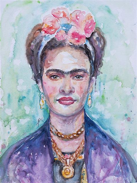 Frida Kahlo Print Of Original Watercolor Woman Painters Art Etsy Comment Peindre Peinture
