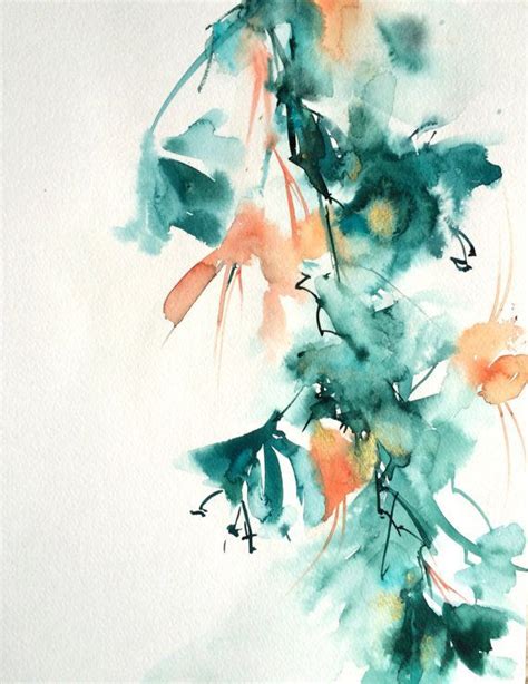 Sharing these really simple and beautiful watercolor floral patterns today. Abstract floral Original watercolor painting, flowers ...