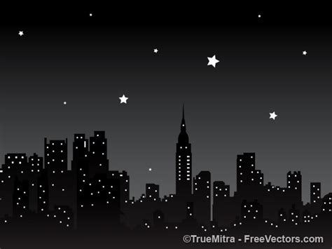 Download Free Night City Background Vector Illustration