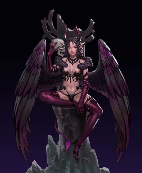 Artstation Succubus Kim Sunhong Fantasy Demon Character Art