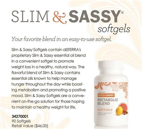 Doterras New Slim And Sassy Softgels If You Would Like A Sample Or More