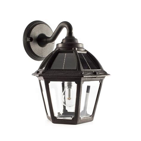 Gama Sonic Polaris 1 Light Black Solar Led Outdoor Wall Sconce With Gs