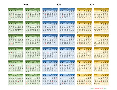 2022 2023 2024 2025 Calendar 2024 Calendar Printable