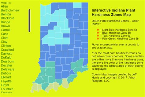 Usda Plant Hardiness Zone Map Indiana Arbor Rangers