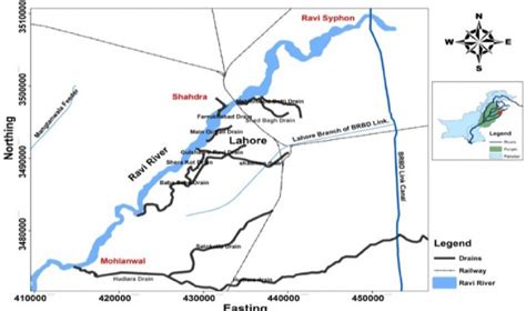 Location Of Major Drains In Lahore Area Entering Into Ravi River