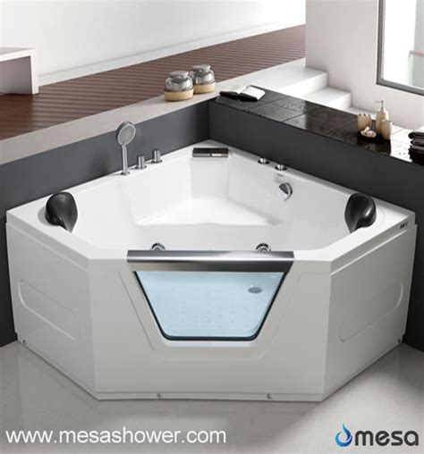 China Corner Glass Window Two Person Bath Whirlpool Massage Tub Manufacturers Suppliers