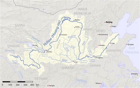 China Yellow River Huang He • Map •