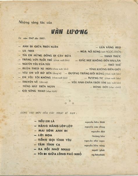 Tình Không Biên Giới Văn Lương Nhạc Việt Trước 75