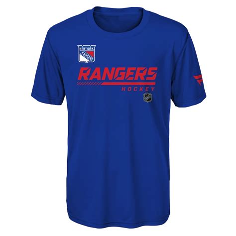 New York Rangers Fanatics Branded Youth Authentic Pro Performance T Shirt Blue