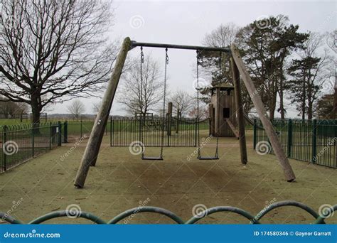 Empty Swings In A Park Stock Photo Image Of Park Swings 174580346