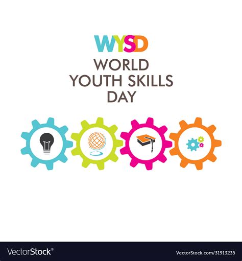 world youth skills day poster or banner design vector image