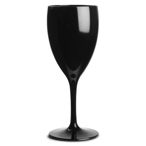 Polycarbonate Wine Glasses Black 12oz 340ml Drinkstuff