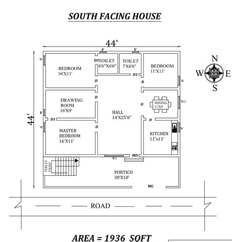 X Bhk South Facing House Plan Layout As Per Vastu Shastra Cadbull
