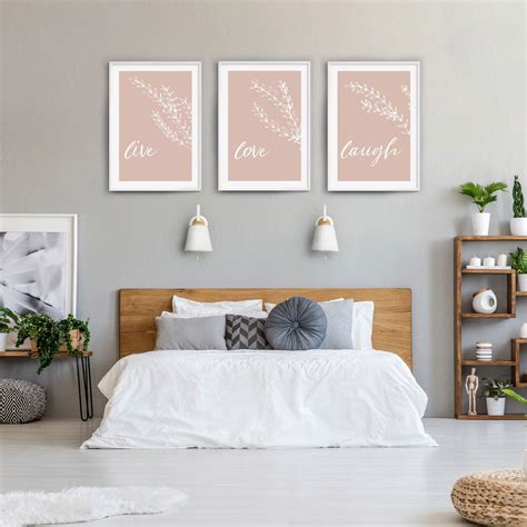 Print Wall Art Above Bed Decor Gallery Wall Set Live Love Etsy
