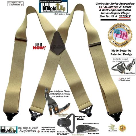 Holdup Suspender Holdup Suspender Companys Extra Long Xl Light Tan