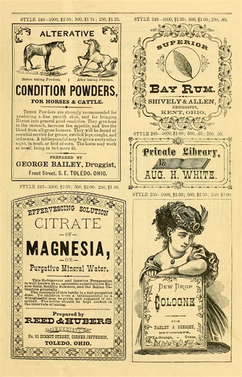 Artefacts Antique Images Advertising Bookplate — For Personal Use Only Vintage Labels