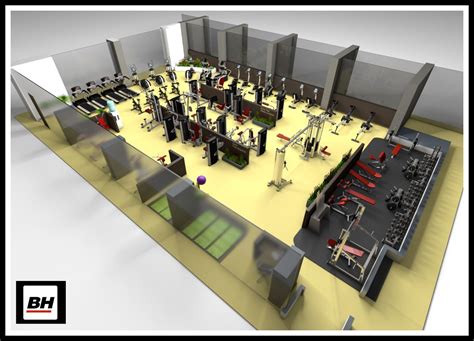 See facility floor plans and detailed room information below. 3D gym plan, with all the details. | Projeto academia ...