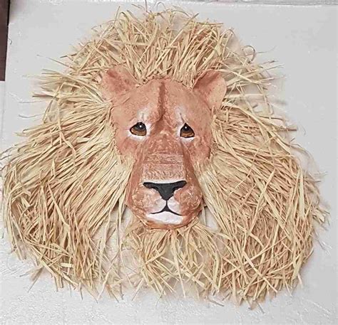 Lion Mask With Raffia Mane Ultimate Paper Mache