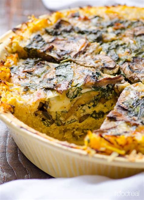 Spaghetti Squash Quiche With Kale And Mushrooms Ifoodreal