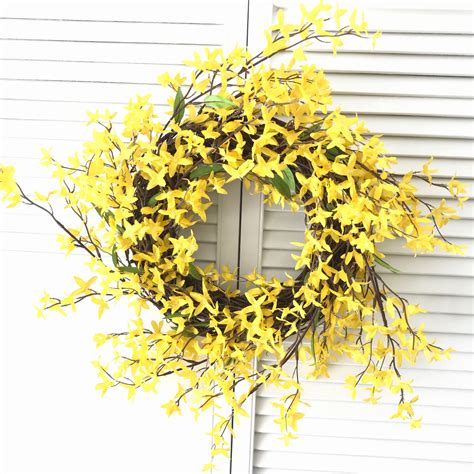 Yellow Forsythia Wreath Spring Wreath Mothers Day T Etsy Canada
