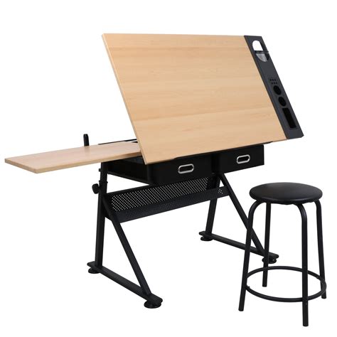 Zeny Height Adjustable Drafting Draft Desk Drawing Table Desk Tiltable