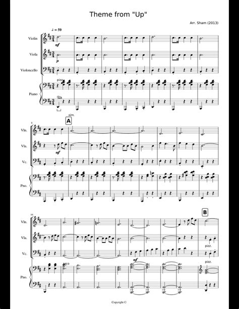 Theme From Up Sheet Music For Violin Viola Cello