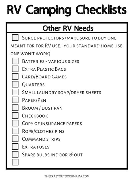 Rv Check List For Rvers Rv Checklist Rv Camping Checklist Travel