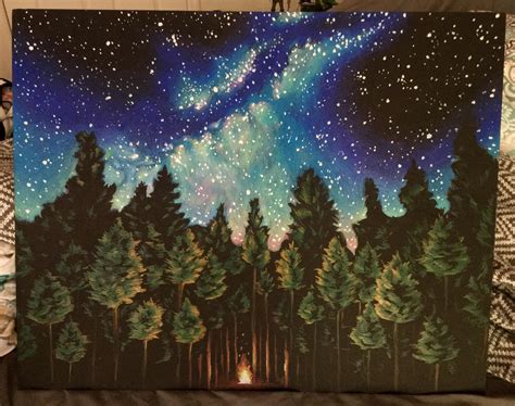 Milky Way Colored Pencils And Acrylic 16x20 Art