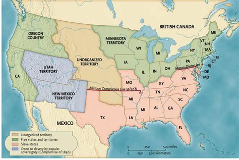 Missouri Compromise Line Missouri Oregon Territory Missouri Compromise