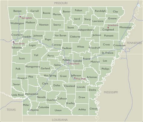 County Zip Code Maps Of Arkansas