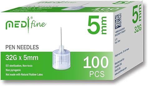 Medtfine Insulin Pen Needles 32g 5mm 316 100 Pieces