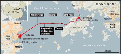 Map Of Hong Kong Zhuhai Macau Bridge