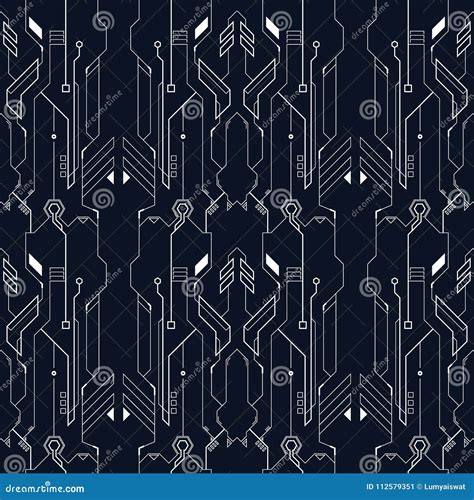 Abstract Tech Line Pattern Stock Vector Illustration Of Modern 112579351