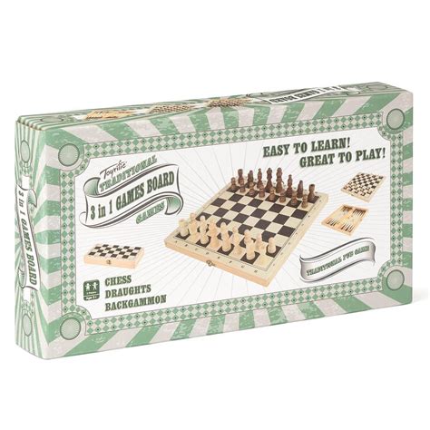 Toyrific 3 In 1 Board Game Set Chess Draughts And Backgammon