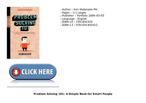 Problem Solving 101 A Simple Book For Smart People