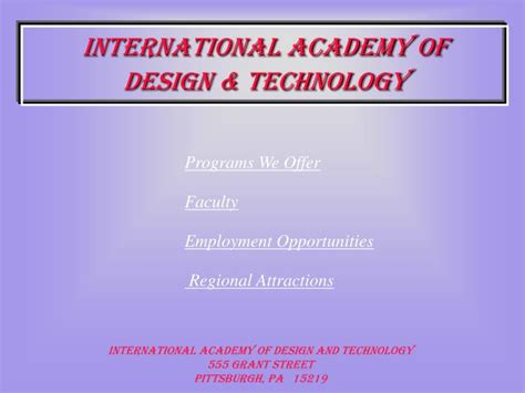 Ppt International Academy Of Design And Technology Powerpoint