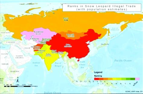 Snow Leopard Illegal Trade Volume In Range Countries 2003 2012 With