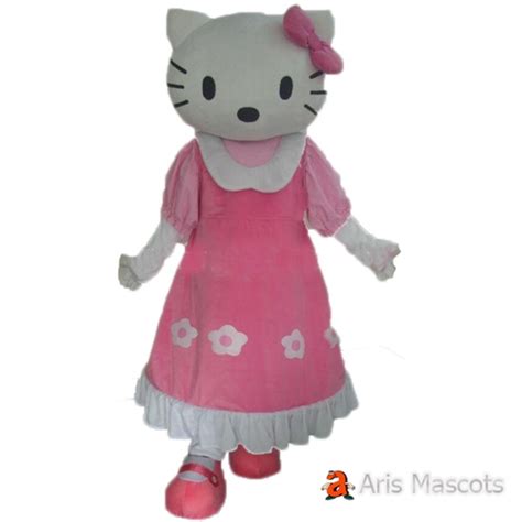 Cute Hello Kitty Birthday Outfit Adult Size Full Body Mascot Costume Cartoon Characters Fancy