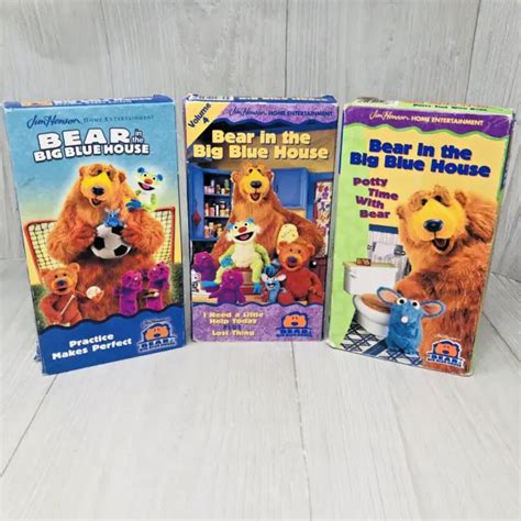 Bear In The Big Blue House Lot Of 3 Vhs Tapes Jim Henson Potty Time