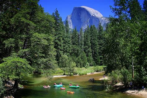 Yosemite Merced River Float With Half Dome Photograph By Anne Barkley