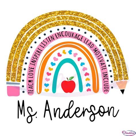 Rainbow Teacher Svg Digital File Kindergarten Teacher Svg