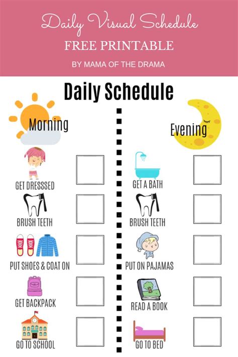 Daily Routine Charts For Kids 7 Fun Visual Schedules Daily Routine