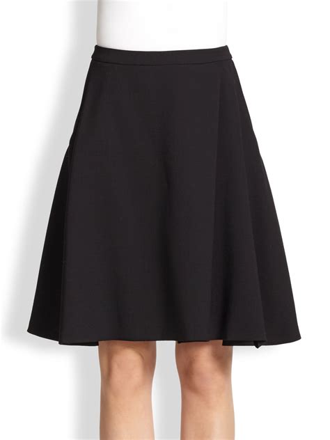 Lyst Max Mara Wool A Line Skirt In Black
